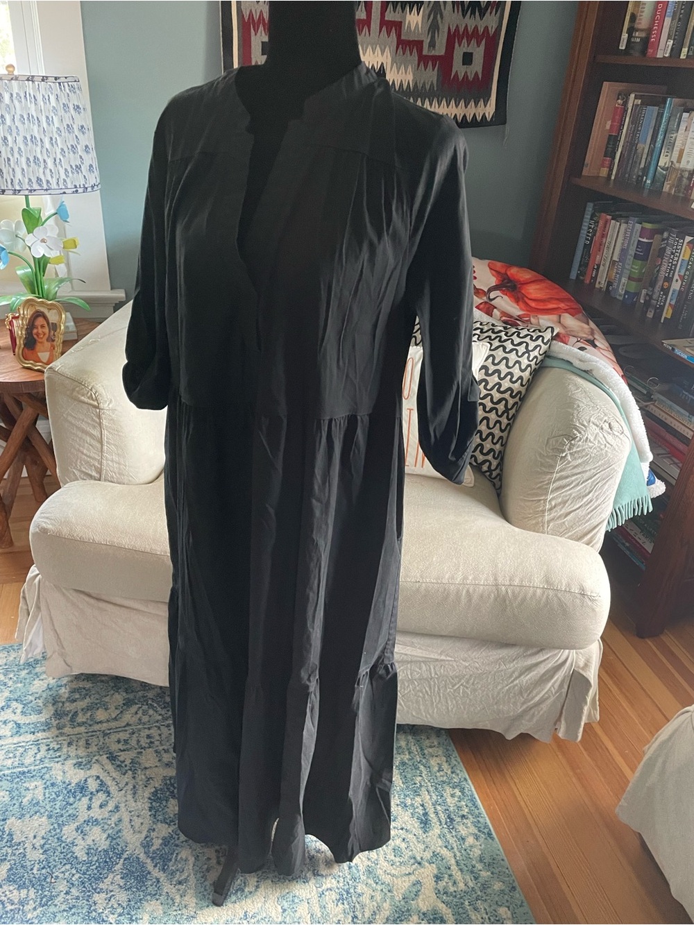 Chicos black tiered maxi dress-great condition-Sz 12 (Chicos Sz 2)